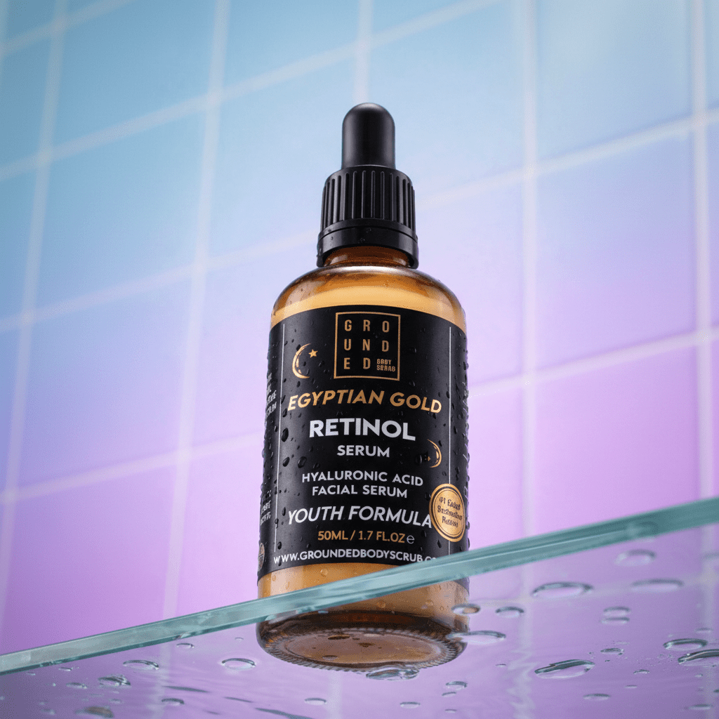 Egyptian Gold Retinol Face Serum - Anti ageing skincare - Grounded Body Face