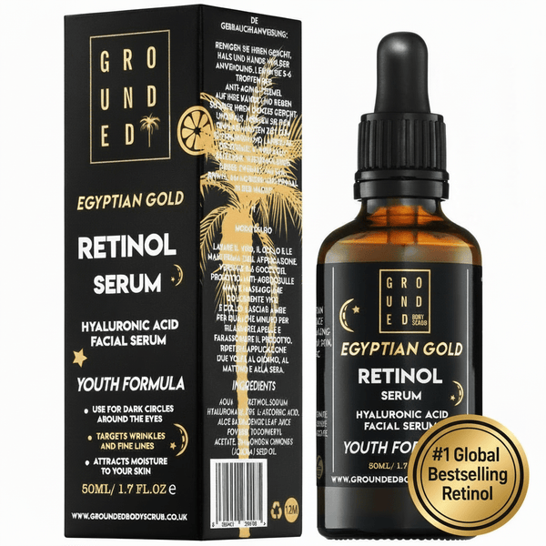 Egyptian Gold Retinol Face Serum - Anti ageing skincare - Grounded Body Face