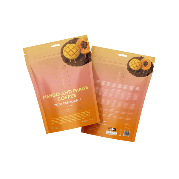 Mango and Papaya Coffee Scrub (200g) - For Dry Skin - Grounded Body Body