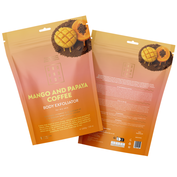 Mango and Papaya Coffee Scrub (200g) - For Dry Skin