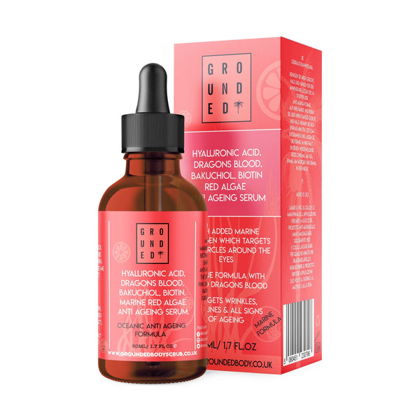 Dragons Blood, Bakuchiol, Biotin, Marine Collagen, Algae HA Serum - Grounded Body Beauty