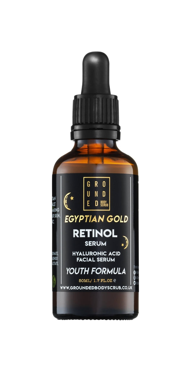 Egyptian Gold Retinol Face Serum (50ml) Anti ageing skincare - Grounded Body Face