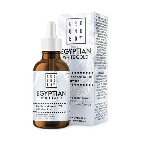 Egyptian White Gold, Glycolic Acid Serum 10% With Vitamin E version - Grounded Body