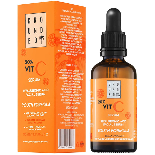 Vitamin C and Hyaluronic Acid Anti - Ageing Serum - Grounded Body Face